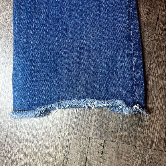 Free People High Rise Fringe Crop Jeans 61502-16515125  Size 28 Raw Hem - Picture 6 of 6